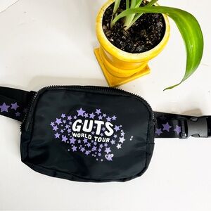 OLIVIA RODRIGO GUTS World Tour Black Fanny Pack with Purple Stars